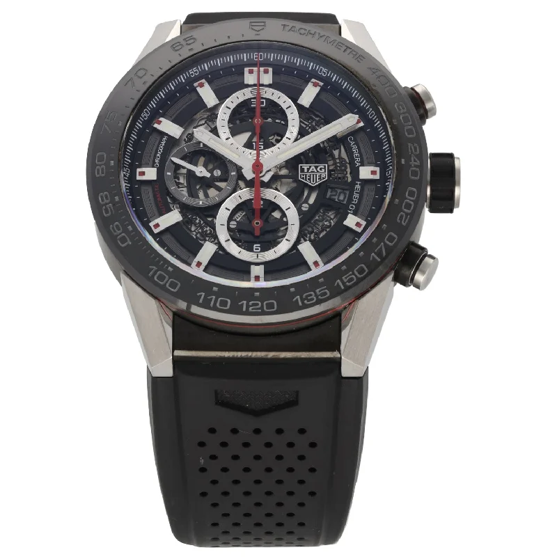 men’s watches with interchangeable straps for versatility -Tag Heuer Carrera CAR2A1Z-0 44mm PVD Stainless Steel Watch