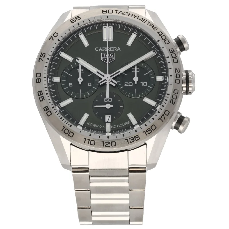 watches for women with crystal details -Tag Heuer Carrera CBN2A10 44mm Stainless Steel Watch