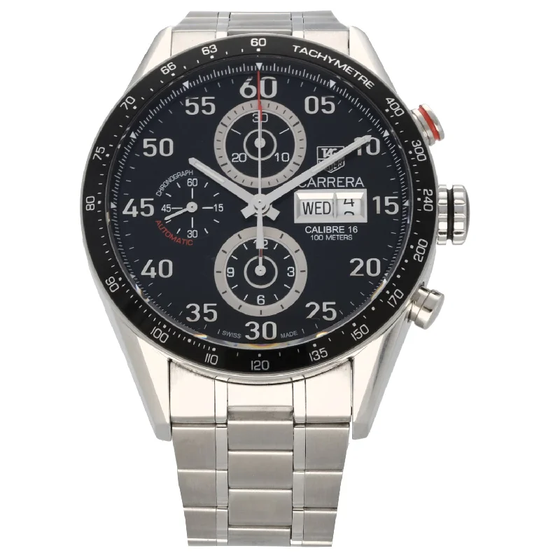 best watches for hikers with altimeter -Tag Heuer Carrera CV2A10 43mm Stainless Steel Watch