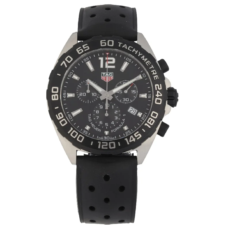 stylish men’s watches with classic leather bands -Tag Heuer Formula 1 CAZ1010 43mm Stainless Steel Watch