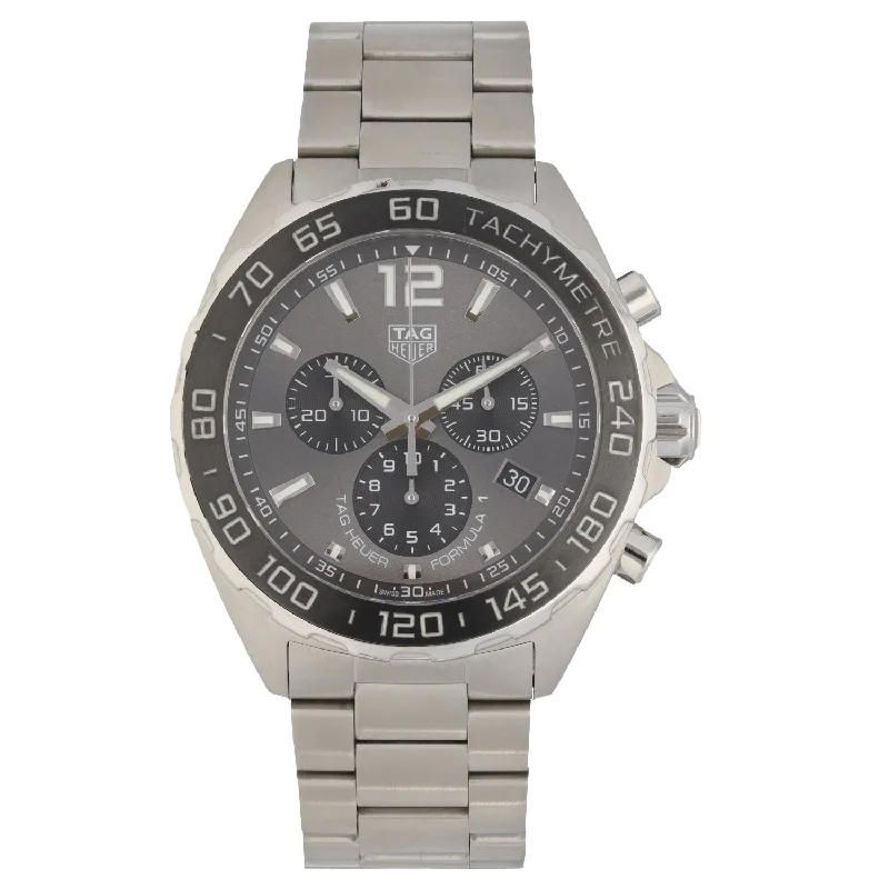 men's watches with metal bands and elegant design -Tag Heuer Formula 1 CAZ1011 43mm Stainless Steel Watch