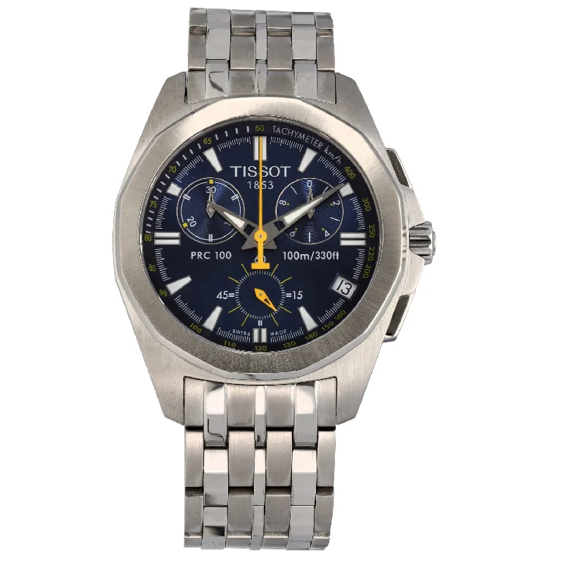 best chronograph watches for men with blue dial -Tissot PRC100 P862/962 42mm Stainless Steel Watch