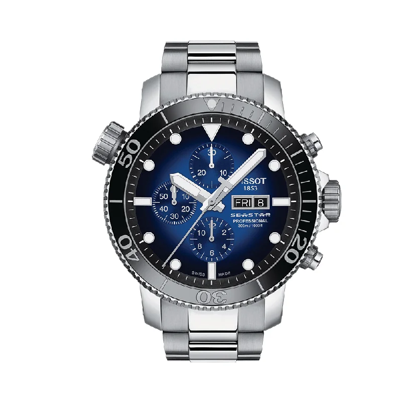 solar-powered luxury watches for active men -Tissot Seastar 1000 Professional Limited Edition T1206141104100 Men Watch