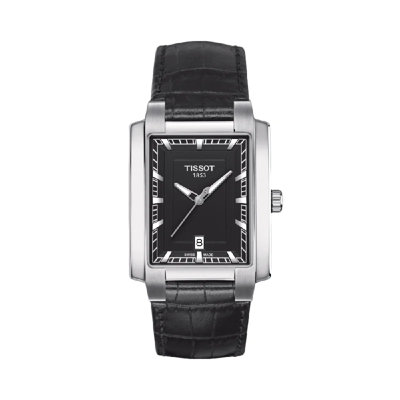 women's watches with bold designs and colored straps -Tissot T-Trend TXL Black Dial Men's Watch T0615101605100