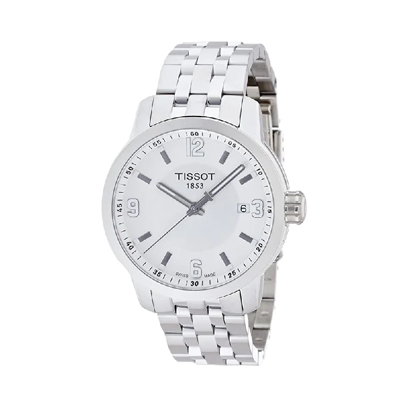 women’s luxury watches with minimalistic dial -Tissot T0554101103700 PRC 200 Silver Dial Stainless Steel Men's Watch