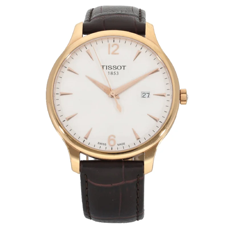 high-quality women’s watches with gold tone -Tissot Tradition T063610 A 42mm Gold Plated Watch